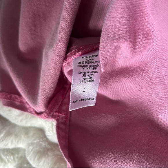 Maurices Womens Large Pink Button-Up Raw Hem Lightweight Denim Jacket - Picture 6 of 7